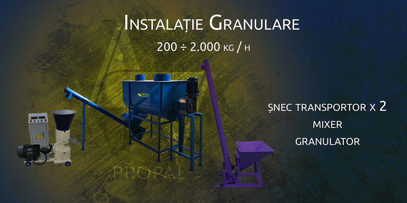 Instalație Granulare Șnec Mixer Granulator